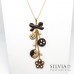Collana lunga catena oro con biscotti e fiocco