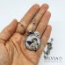 Collana lunga catena acciaio e ciondolo con angelo di Raffaello
