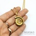 Collana catena effetto corda in acciaio dorato con conchiglia spirale nautilus