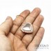 Collana ciondolo portafoto a cuore con strass oro rosato 22 mm