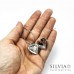 Collana ciondolo portafoto a cuore con strass rodio 22 mm