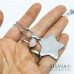Collana lunga in acciaio con stella e pietra di quarzo rosa