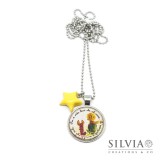 Collana lunga con Piccolo Principe volpe stella e frase