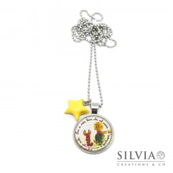 Collana lunga con Piccolo Principe volpe stella e frase