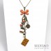 Collana lunga Sherlock Holmes inspired charms bronzo