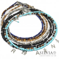 Collana uomo con pietre dure e ciondoli a scelta