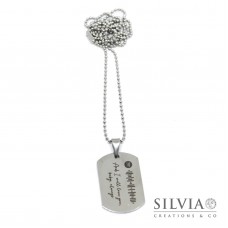 Collana uomo targhetta personalizzata con frase incisa o codice spotify