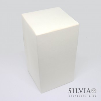 Scatola pieghevole seta bianca per bomboniere 80x80x150 mm
