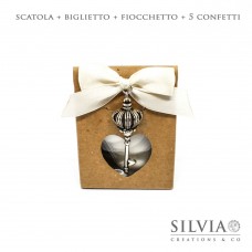 Confezione sacchetto finestra cuore avana per bomboniere
