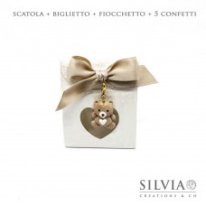 Confezione sacchetto finestra cuore tela bianca per bomboniere