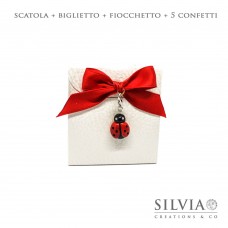 Confezione sacchetto pelle bianca per bomboniere