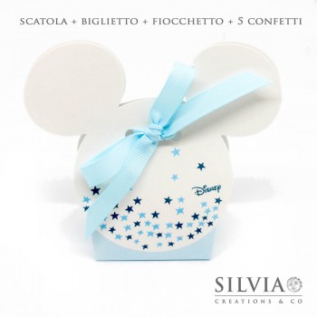 Confezione scatolina Mickey mouse con stelle per bomboniere 