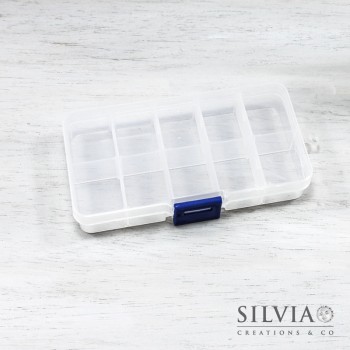 Contenitore a 10 scomparti rimovibili 132x72x23 mm
