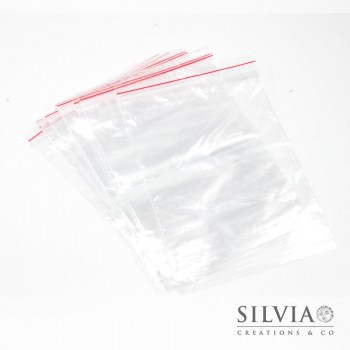 Sacchetto con chiusura a zip trasparente 16x11 cm x25pz
