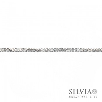 Cristalli a rondella argento trasparente 4x3 mm