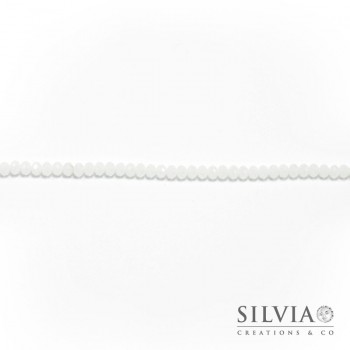Cristalli a rondella bianco alabastro 6x4 mm