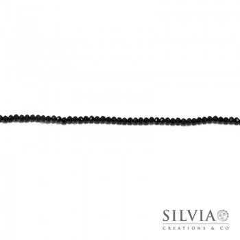 Cristalli a rondella nero lucido 4x3 mm