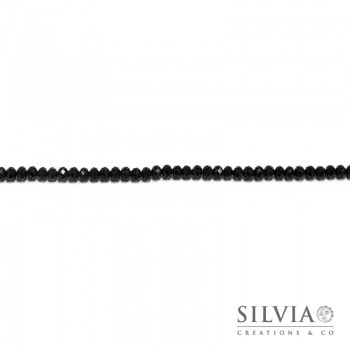 Cristalli a rondella nero lucido 6x4 mm