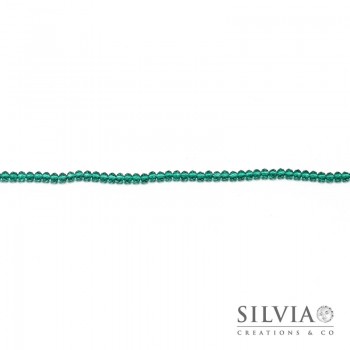 Cristalli a rondella verde smeraldo 4x3 mm