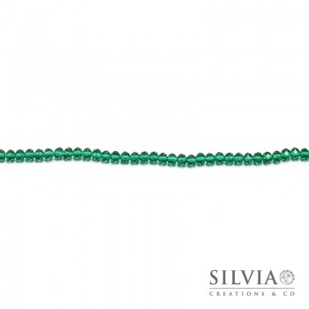 Cristalli a rondella verde smeraldo 6x4 mm