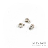 Distanziatore con asola porta pendente argento antico 9x6x4 mm