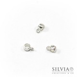 Distanziatore con asola porta pendente argento 9x4x4 mm