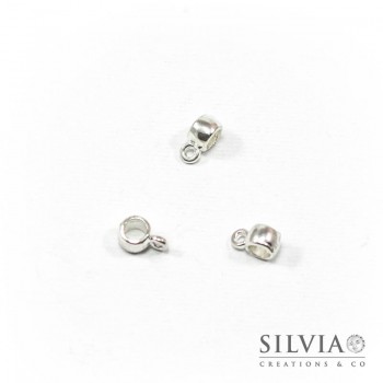 Distanziatore con asola porta pendente argento 9x4x4 mm