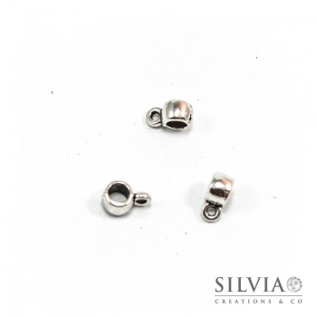 Distanziatore con asola porta pendente argento antico 9x4x4 mm