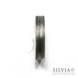Cavetto in acciaio rivestito di nylon argento 0.45 mm x 50m