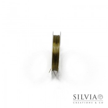 Cavetto in acciaio rivestito di nylon oro 0.45 mm x 10m