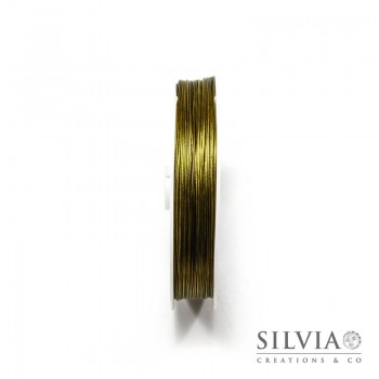 Cavetto in acciaio rivestito di nylon oro 0.45 mm x 50m