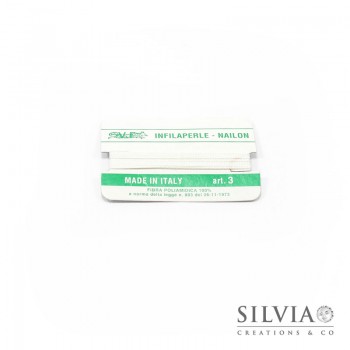 Filo nylon infilaperle bianco 0,5 mm mis.3
