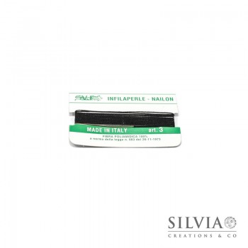 Filo nylon infilaperle nero 0,5 mm mis.3