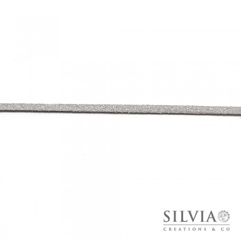 Nastro tipo alcantara scamosciato argento 3 mm x 1m