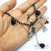 Collana girocollo cristalli neri con ragnatela ragni e gocce Collana girocollo cristalli neri con ragnatela ragni e gocce