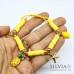 Bracciale cordino con perline heishi gialle e charms a tema tropicale