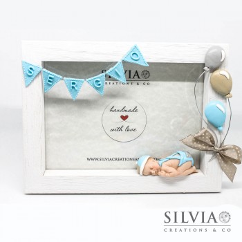 Cornice bimbo con palloncini e nome