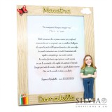 Cornice personalizzata con personaggio in miniatura nome e oggetti aggiuntivi