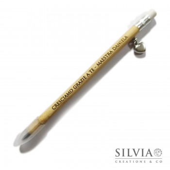 Matita infinita con incisione personalizzata e ciondolo