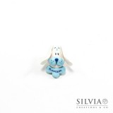 Magnete con cane bianco e azzurro