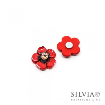 Magnete con fiore rosso