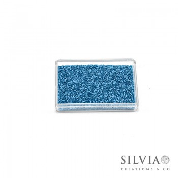 Microsfere di vetro azzurro perlato da 0,7 mm x 50g