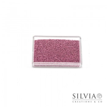 Microsfere di vetro rosa perlato da 0,7 mm x 50g