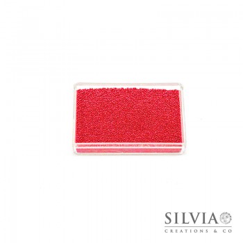 Microsfere di vetro rosso perlato da 0,7 mm x 50g