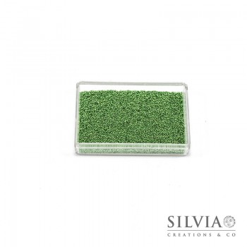 Microsfere di vetro verde perlato da 0,7 mm x 50g
