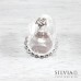 Campana di vetro con base argento da 38x25 mm