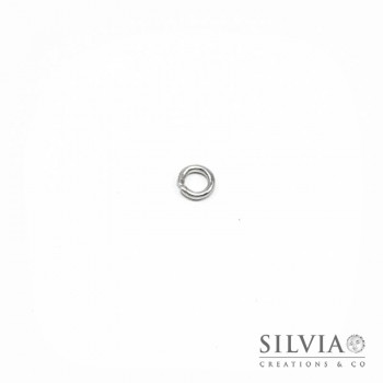 Anellino aperto rodio in ottone 4 mm x 100pz