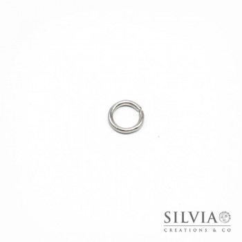 Anellino aperto rodio in ottone 7 mm x 50pz