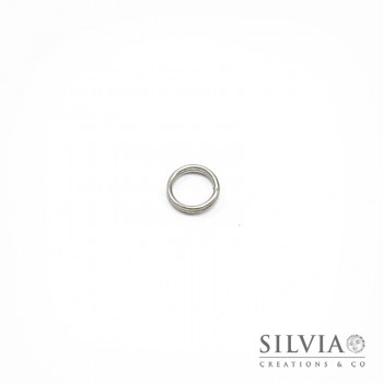 Anellino brisè rodio in ottone 6 mm x 50pz