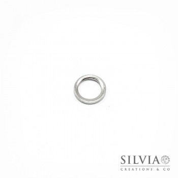 Anellino chiuso rodio in ottone 8 mm x 10pz